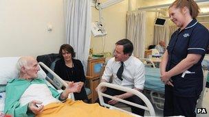 Mr Cameron visiting Blackpool Victoria Hospital