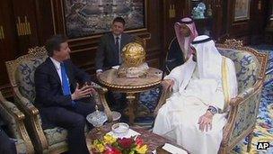 David Cameron and King Abdullah of Saudi Arabia