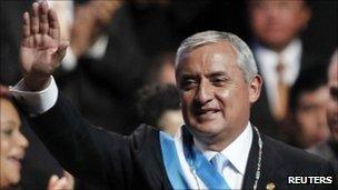 Guatemalan President Otto Perez Molina at his inauguration ceremony
