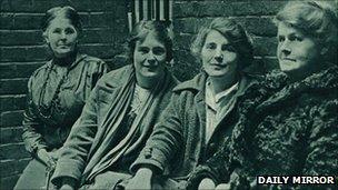 L-R Hetty Wheeldon, Winnie Mason, Alice Wheeldon