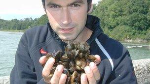 David Aldridge and a handful of zebra mussels