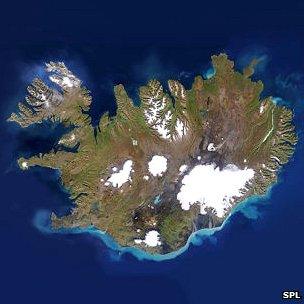 Satellite photo of Iceland