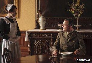 Clare Calbraith as Jane and Hugh Bonneville as Lord Grantham