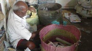 A rag-picker in Chennai