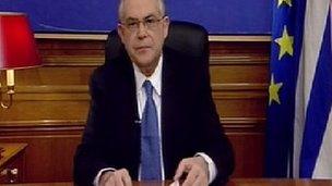 PM Lucas Papademos in TV address - 11 February