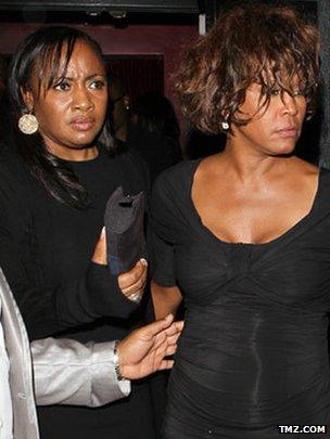 Photos published by TMZ.com showing Whitney Houston out in Hollywood on 9 February 2012