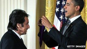 Al Pacino accepts National Medal of Arts at White House - BBC News
