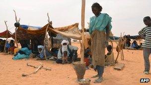 Malian refugee camp in Chinegodar, western Niger, close to the Malian border, on 4 February 2012