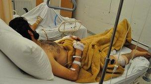 Victim of Syria shooting recovering in Lebanon hospital, 19 Feb 12