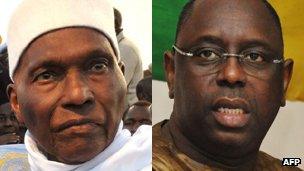 President Abdoulaye Wade (l) and Macky Sall (r)