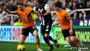 Newcastle v Wolves in the Premier League