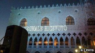 "Signal received" message on Palazzo Ducale