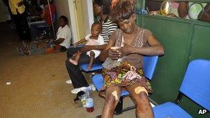 Injured woman at hospital in Brazzaville