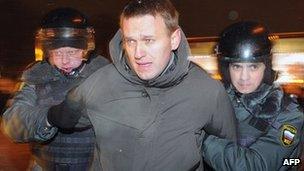 Russian police arrest Alexei Navalny in Moscow, 5 March
