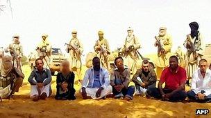 Workers from uranium mine in Niger kidnapped by al-Qaeda in the Islamic Maghreb. Sept 2010