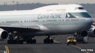 A Cathay Pacific aircraft