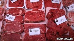 Beef on sale in California - file pic