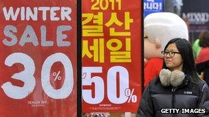 Shoppers in Seoul