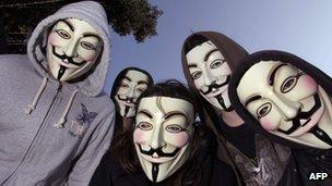 Anonymous protesters