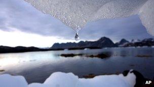 Melting ice in Greenland