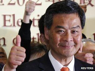 CY Leung after winning the election to become Hong Kong's new leader on 25 March 2012
