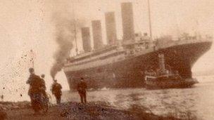 Titanic leaving Belfast