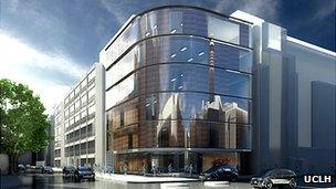Artist's impression of the UCLH Proton Beam Therapy Centre