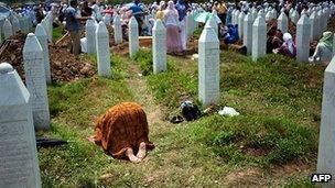 Graves of Srebrenica's Bosnian Muslim victims