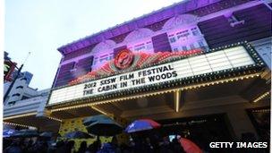 Paramount Theatre during premiere of The Cabin in the Woods in Austin, Texas