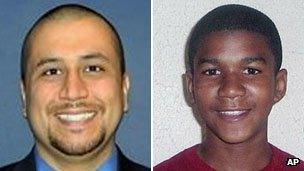 Composite picture of George Zimmerman and Trayvon Martin