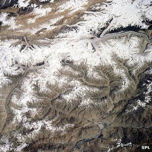 Karakoram range from space