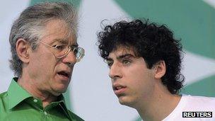 Umberto Bossi and his son Renzo