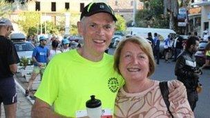 John Lawton with his wife Lynda, pic courtesy of trailproject.gr