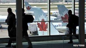Air Canada planes at Pearson International Airport in Toronto 13 April 2012