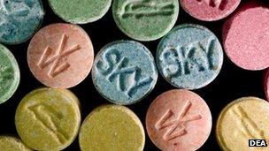 Multi-coloured ecstasy pills. File photo