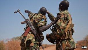 South Sudanese soldiers in Heglig (library)