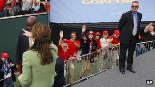 David Chaney at a rally with then vice-presidential candidate Sarah Palin