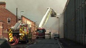 Knitwear factory fire in Leicester