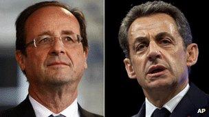 Francois Hollande (left) and Nicolas Sarkozy