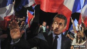Nicolas Sarkozy at a rally