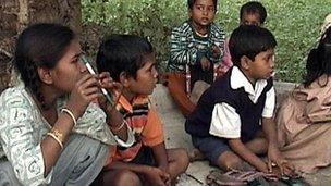 Lower caste children at a school inspired by Taru (photo credit: Dr. Arvin Singhal, originally published by Oxfam Novib in May 2010)