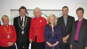 Dignitaries including Lady Mary Holborow, President of Spectrum (3rd from left) attended the opening of the Pearl Centre