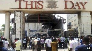 Nigeria S Boko Haram Militants Claim Thisday Attacks Bbc News