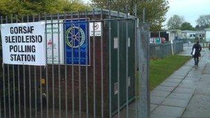 A polling station in Whitchurch, Cardiff