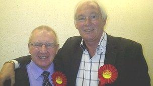 Jim Leishman with fellow Labour councillor Bob Young Pic: Steven Godden