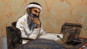 Courtroom sketch of Khalid Sheikh Mohammed