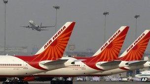 Tails of Air India aircraft