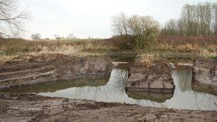 A fish refuge created on the bank