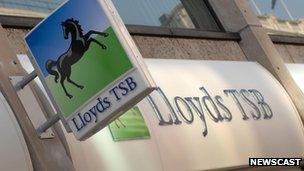 A Lloyds TSB branch sign