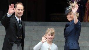 Prince Edward, Earl of Wessex, Sophie Countess of Wessex and Lady Louise Windsor